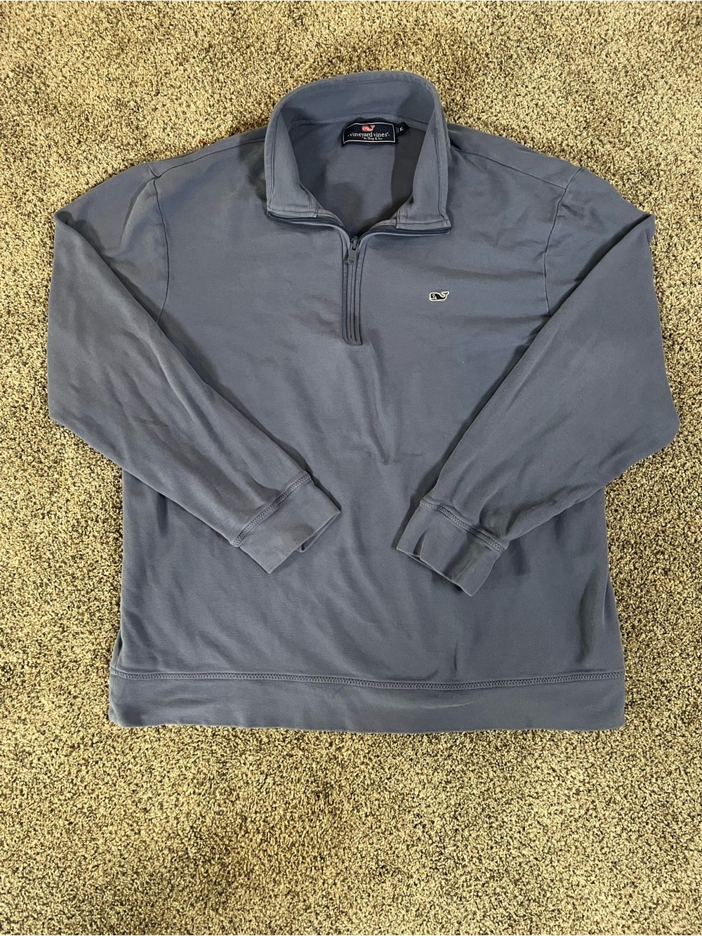 Vineyard Vines Men’s Knit 1/4 Zip Mock Neck Sweater Gray Cotton Whale XL